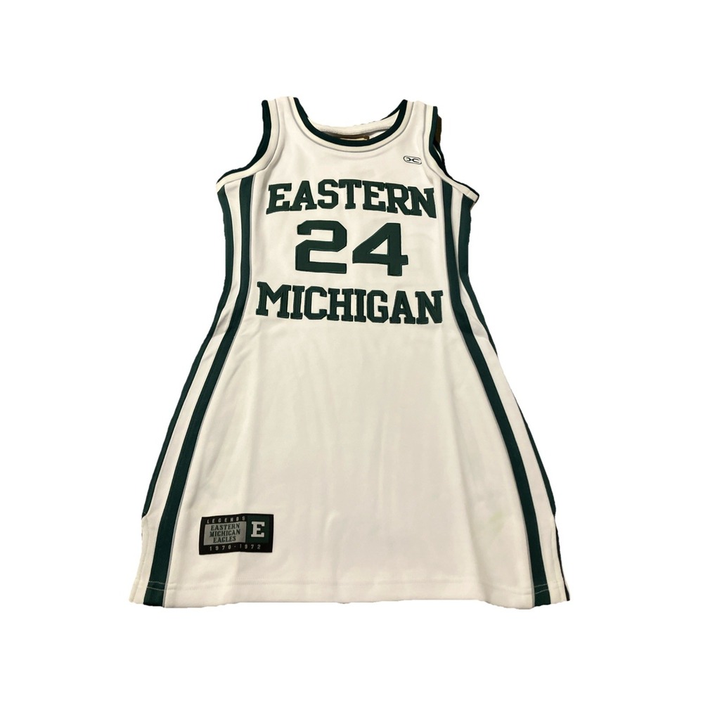 Eastern Michigan Jersey Dress Women's Small George Gervin #24White NWT Vintage